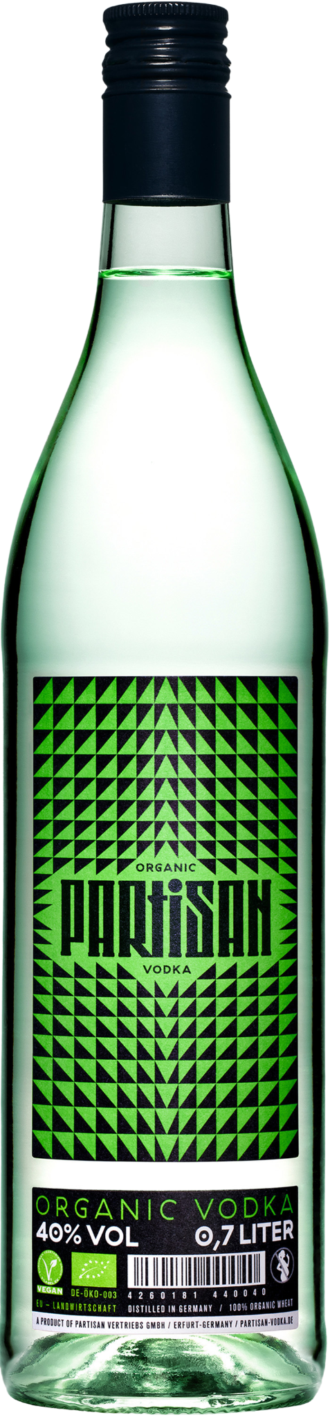 Partisan Bio Vodka Green 0,7l 40% Vol. - SPRITHÖKER